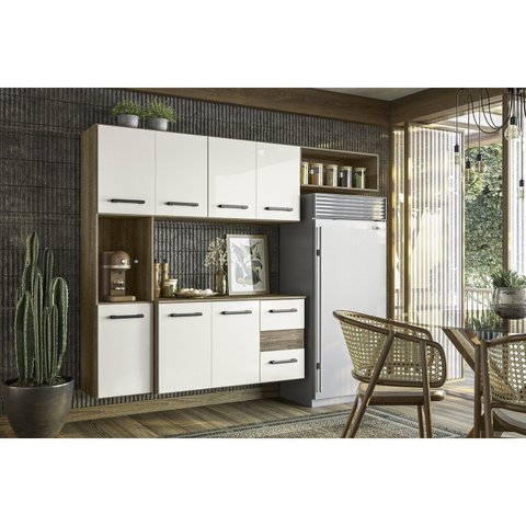 Cozinha Compacta Suspensa 7 Portas 2 Gavetas Juliete Nicioli
