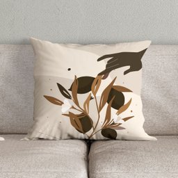 Kit Trio de Almofadas Cheias Estampadas Folhas em Veludo Suede 45cm X 45cm Enchimento em Refil Silic - 3