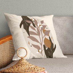 Kit Trio de Almofadas Cheias Estampadas Folhas em Veludo Suede 45cm X 45cm Enchimento em Refil Silic - 2