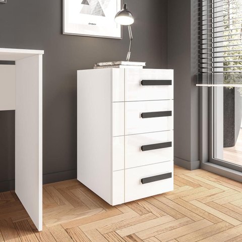 Gaveteiro Lisboa Escritório com 4 Gavetas 40x71cm Branco 250688
