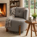 Ver imagem 3 de Poltrona Decorativa Orgânica Curva Luna Boucle - Montanaris Decor