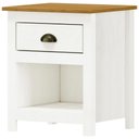 Ver imagem 1 de Mesa de Cabeceira 1 Gav Madeira Maciça 46 Cm 9100 Branco Freijo Milani Store