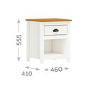 Ver imagem 5 de Mesa de Cabeceira 1 Gav Madeira Maciça 46 Cm 9100 Branco Freijo Milani Store