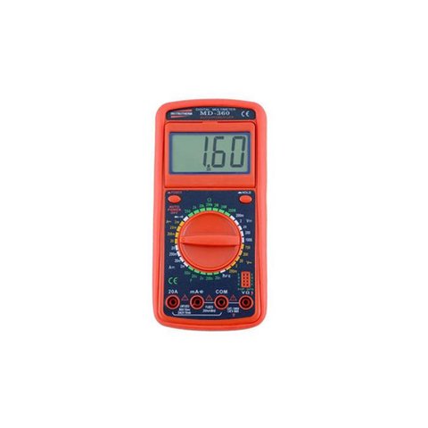Multímetro Digital Tensão Corrente Resistência Capacitância Diodo Transistor Hfe Md-360 Portátil Com