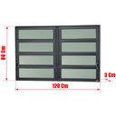 Ver imagem 3 de Basculante Alumínio 2 Seções 80 x 120 Elite V.Boreal Preto Brimak
