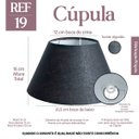 Ver imagem 2 de Cúpula Abajur Luminária Cônica 15x12x22cm Tecido Algodão Soquete Importado Ref 19