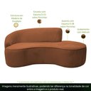 Ver imagem 5 de Sofá Curvo 02 Lugares 150cm Eron Braço Direito Veludo Camel - Nexta Casa