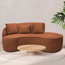 Ver imagem 1 de Sofá Curvo 02 Lugares 150cm Eron Braço Direito Veludo Camel - Nexta Casa