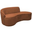 Ver imagem 4 de Sofá Curvo 02 Lugares 150cm Eron Braço Direito Veludo Camel - Nexta Casa