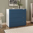 Ver imagem 1 de Cômoda Porto 4 Gavetas Azul/branco - Politorno