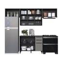 Ver imagem 3 de Cozinha Completa Diamante 6 Portas 3 Gavetas com Vidro Chumbo/titanio - Indékes