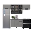 Ver imagem 2 de Cozinha Completa Diamante 6 Portas 3 Gavetas com Vidro Chumbo/titanio - Indékes