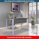 Ver imagem 2 de Mesa Escritório P25 Tub Pandin 150 Cm (larg) X 70 Cm (prof) Tampo Mdp Grafito Pé Aço Tubular Lil