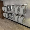 Ver imagem 1 de Arara de Roupas Closet Quarto com 18 Peças Cremalheira 300x100 Cm Cor Branco Modelo Clst1b393