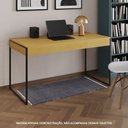 Ver imagem 1 de Escrivaninha Industrial Madeira Padrão Office Canela Malta 137x53cm com Base em Ferro Preto