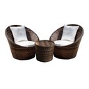 Ver imagem 1 de Conjunto de Poltronas Fibra Sintética Bola - 2 Poltronas + 1 Mesa Centro - Tecido Duna Cru