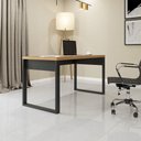 Ver imagem 1 de Mesa para Escritório Estilo Industrial F20 em Mdf Freijó Preto Fosco Dalla Costa