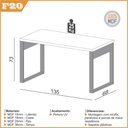 Ver imagem 2 de Mesa para Escritório Estilo Industrial F20 em Mdf Freijó Preto Fosco Dalla Costa