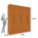 Ver imagem 4 de Guarda-Roupa Casal com 6 Portas e 4 Gavetas 180cm Multimóveis CR35483 Cinamomo