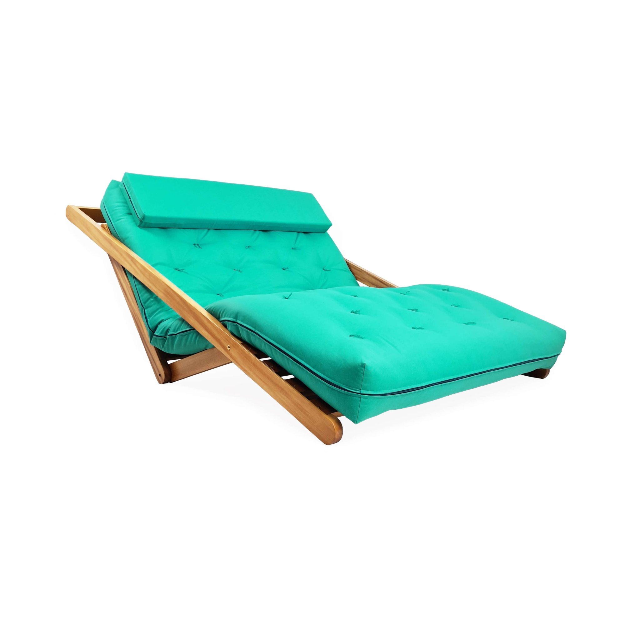 Poltrona New York Reclinável Casal Futon Azul Turquesa Sala de Estar