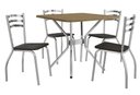 Ver imagem 2 de Conjunto Sala de Jantar Mesa com 4 Cadeiras Estofadas Cromado 885 Kappesberg Crome