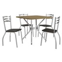 Ver imagem 2 de Conjunto Sala de Jantar Mesa com 4 Cadeiras Estofadas Cromado 885 Kappesberg Crome