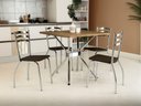 Ver imagem 1 de Conjunto Sala de Jantar Mesa com 4 Cadeiras Estofadas Cromado 885 Kappesberg Crome