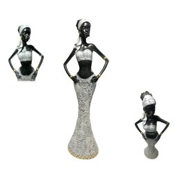 Escultura Africana Resina Objeto Decorativo de Luxo Grande Espressione Escultura Decorativa, Escultu - 9