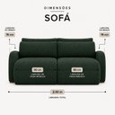 Ver imagem 4 de Sofá Retrátil 3 Lugares com Molas Ensacadas Apolo em Linho Verde