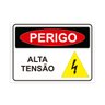 Placa de Sinalização Perigo Alta Tensão em Pvc - 1