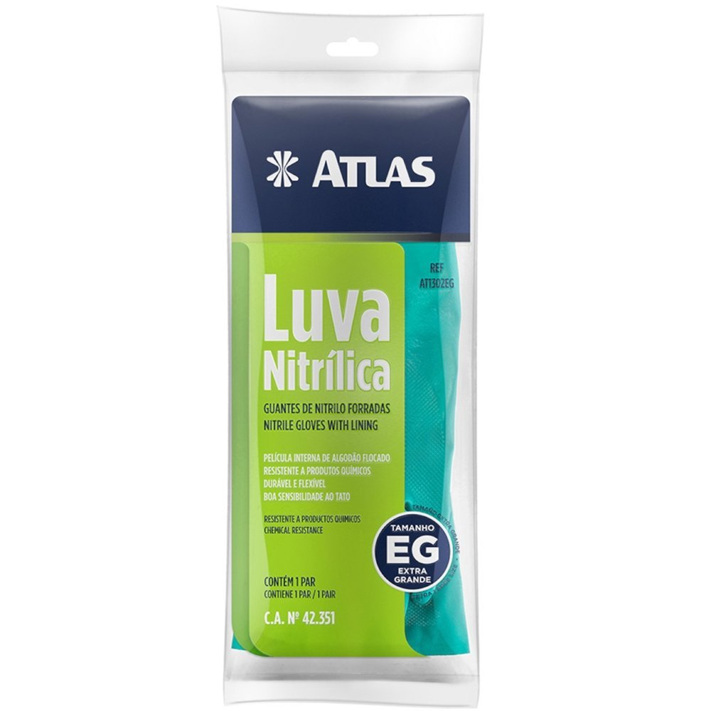 Luva Nitrílica Extra Grande - Pincéis Atlas - 2