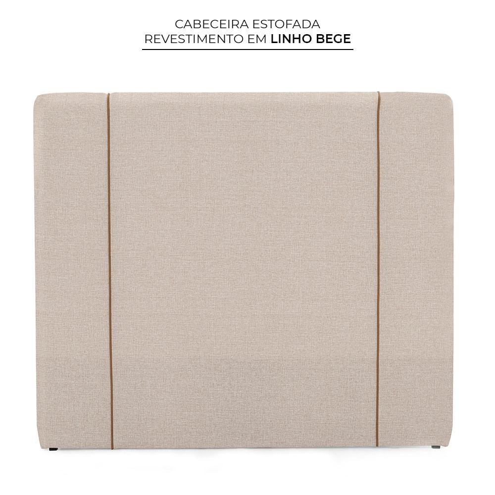 Cama Box com Cabeceira Casal Herval Amore, 67x138x188 cm, Molas Ensacadas, Base Branca - 6