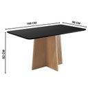 Ver imagem 3 de Sala de Jantar Isa 160cm Vidro 6 Cadeiras Laura Preto/Mel