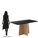 Ver imagem 5 de Sala de Jantar Isa 160cm Vidro 6 Cadeiras Laura Preto/Mel
