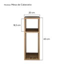 Ver imagem 3 de Mesa de Cabeceira Freijó Cama Solteiro Quarto Sala 20cm