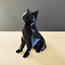 Ver imagem 2 de Gato Sentado Decorativo - Estatueta 20 Cm Altura -Toque 3D: Preto