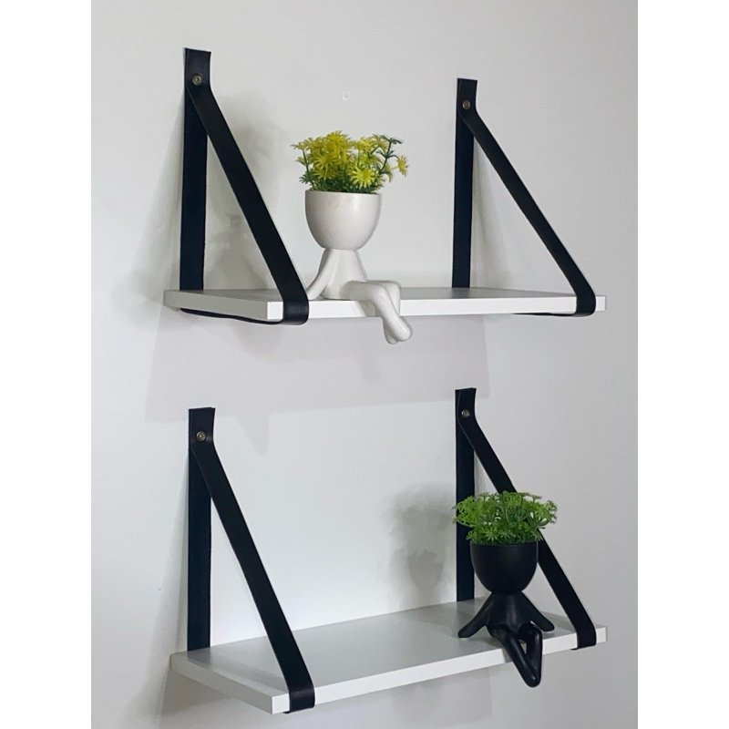 Kit 2 Prateleiras de Mdf 40x20cm:preto