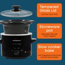 Ver imagem 3 de Elite Gourmet Panela Elétrica Slow Cooker 2 Quartos com Tampa de Vidro (preto)