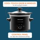Ver imagem 2 de Elite Gourmet Panela Elétrica Slow Cooker 2 Quartos com Tampa de Vidro (preto)