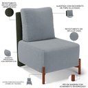 Ver imagem 4 de Kit 02 Poltronas Decorativas Sala de Estar Living Hungria L02 Couríssimo Verde Bouclê Cinza - Lyam L