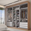Ver imagem 2 de Guarda-roupa Casal Arcadia 3 Portas 6 Gavetas com Espelho Cinamomo/off White - Panorama Móveis