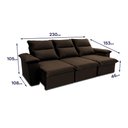 Ver imagem 3 de Sofá Retrátil Reclinável Paris 230cm Suede Velut com Molas Ensacadas - King House