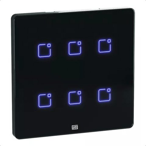 Smart 6 Interruptor Touch Wifi + Rf 4x4 Preto