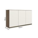 Ver imagem 3 de Armario Aereo 3 Portas Mdf 120 Cm Kali 12197 Carvalho Toq Off White Cetim Nicioli