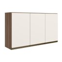 Ver imagem 1 de Armario Aereo 3 Portas Mdf 120 Cm Kali 12197 Carvalho Toq Off White Cetim Nicioli