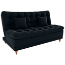 Ver imagem 1 de Sofa Cama 2 Lugares 185 Cm Duda Veludo Inca E451 Preto Milani Store