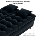 Ver imagem 6 de Sofa Cama 2 Lugares 185 Cm Duda Veludo Inca E451 Preto Milani Store