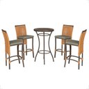 Ver imagem 1 de Mesa Bistrô e 4 Banquetas Roma Marrom Corda Náutica Estofado 8 Trama Original