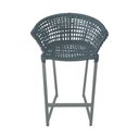 Ver imagem 3 de Conjunto Bistrô Champanheira Cinza Tampo Ripado e 2 Banquetas Reis Corda Náutica Cinza