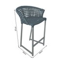 Ver imagem 5 de Conjunto Bistrô Champanheira Cinza Tampo Ripado e 2 Banquetas Reis Corda Náutica Cinza